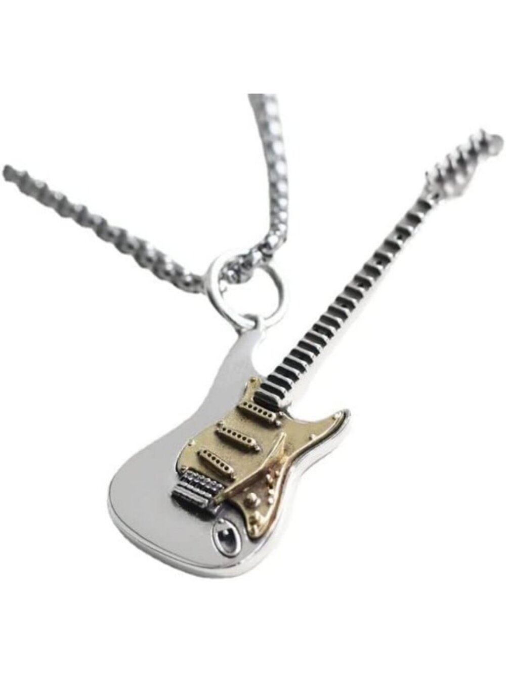 Retro Hip Hop Electric Guitar Pendant Necklace for Men & Women - Punk Rock